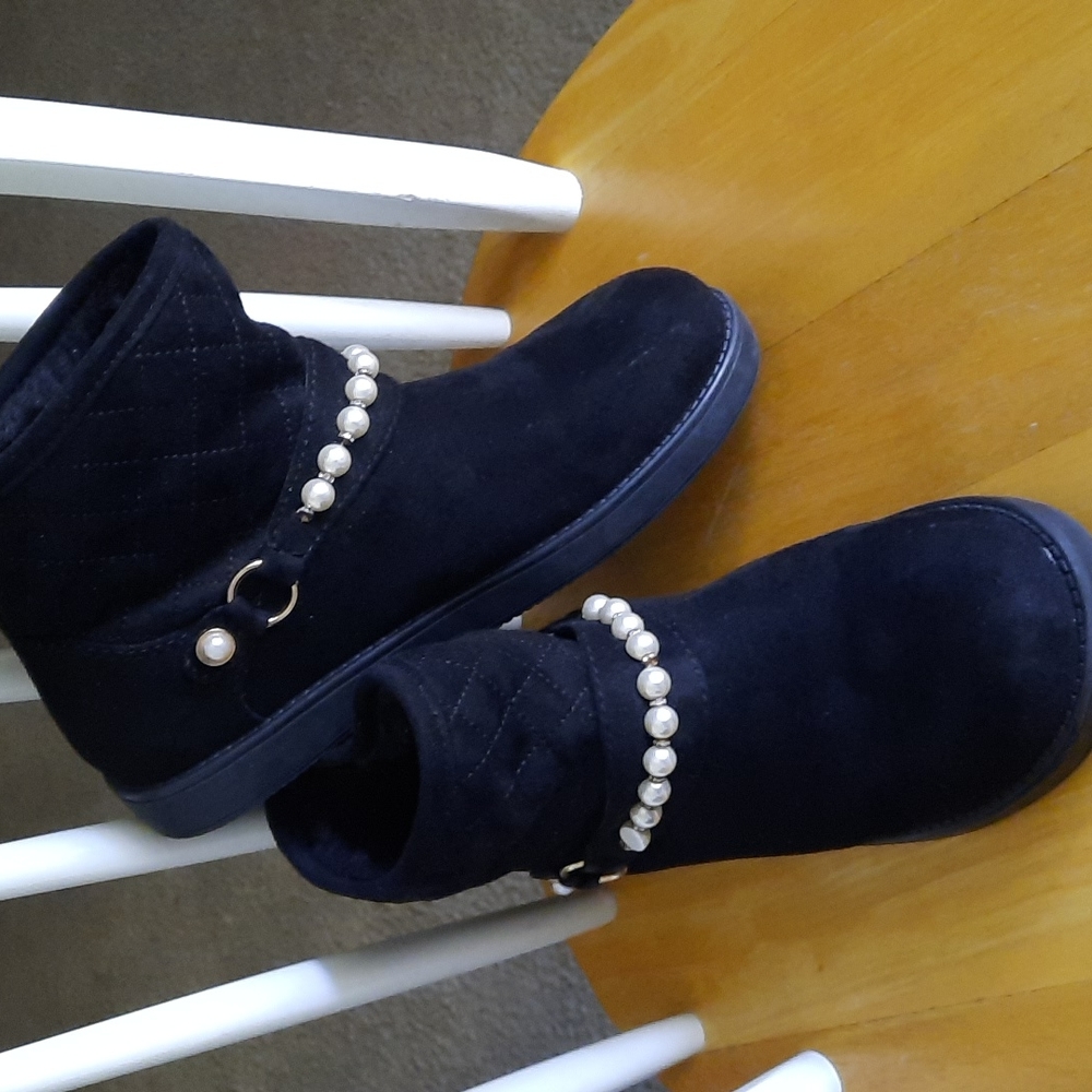 Booties with Faux Pearls